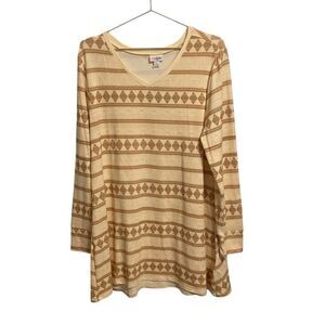 LuLaRoe Elizabeth‎ V Neck Long Sleeve Tunic Top Southwest Large NWT